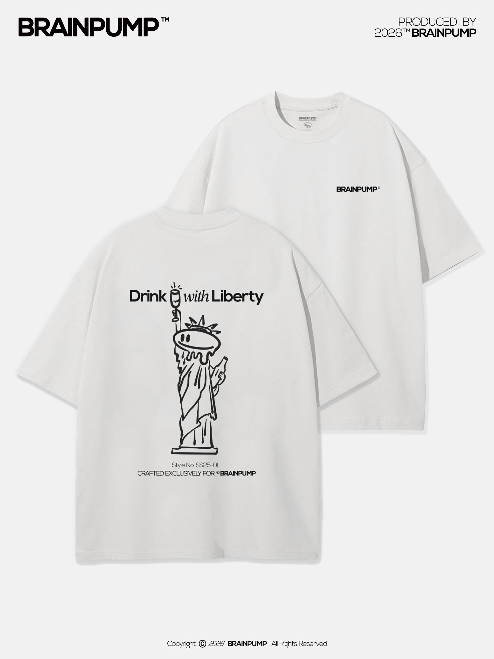 Drink with Liberty T-shirt — White