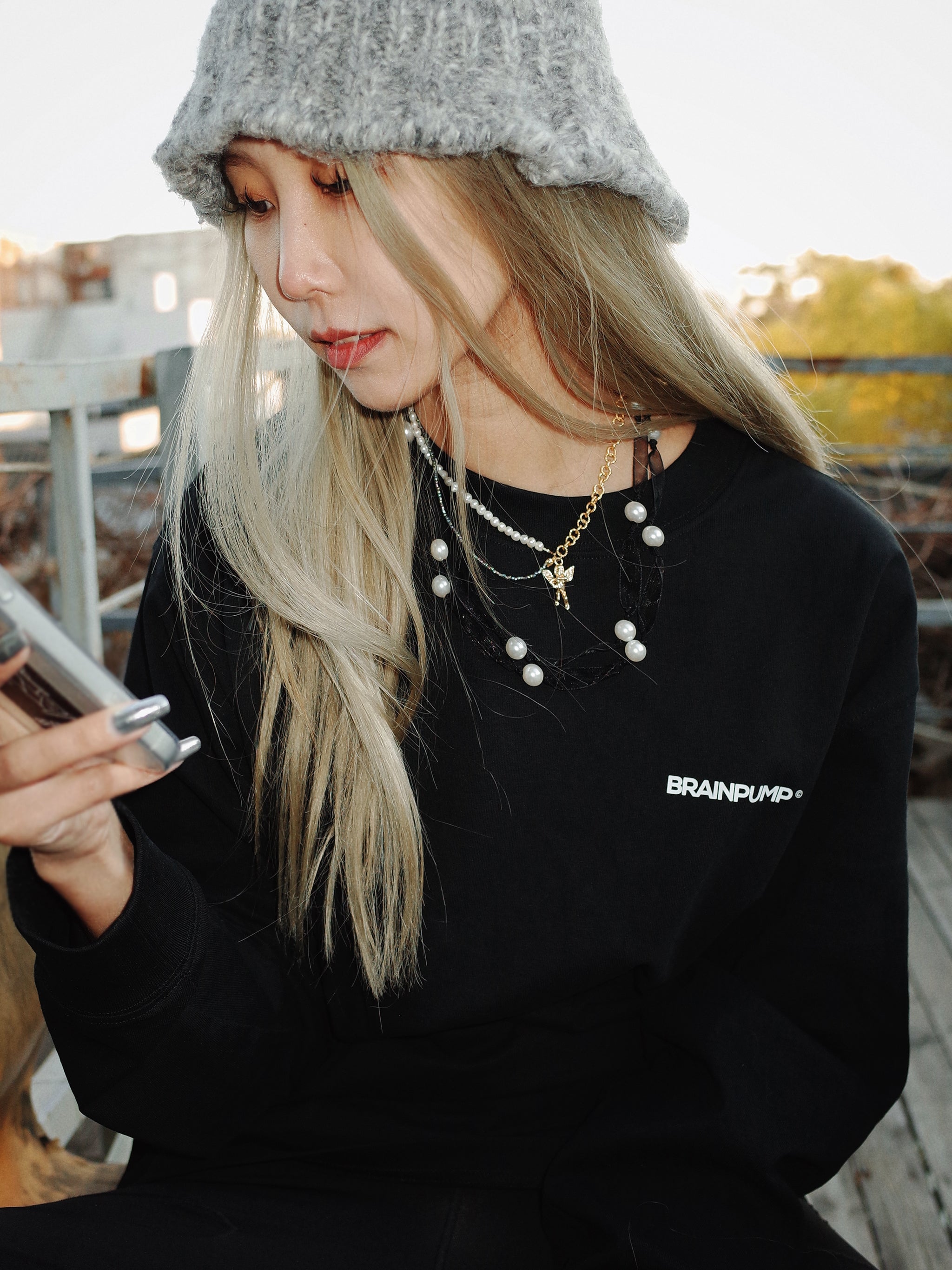 Drink with Liberty LS T-shirt — Black