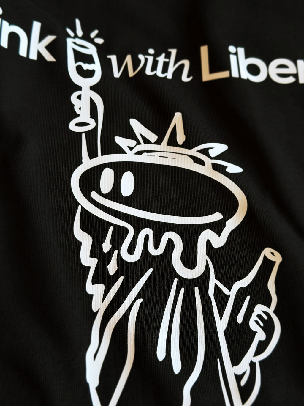 Drink with Liberty LS T-shirt — Black